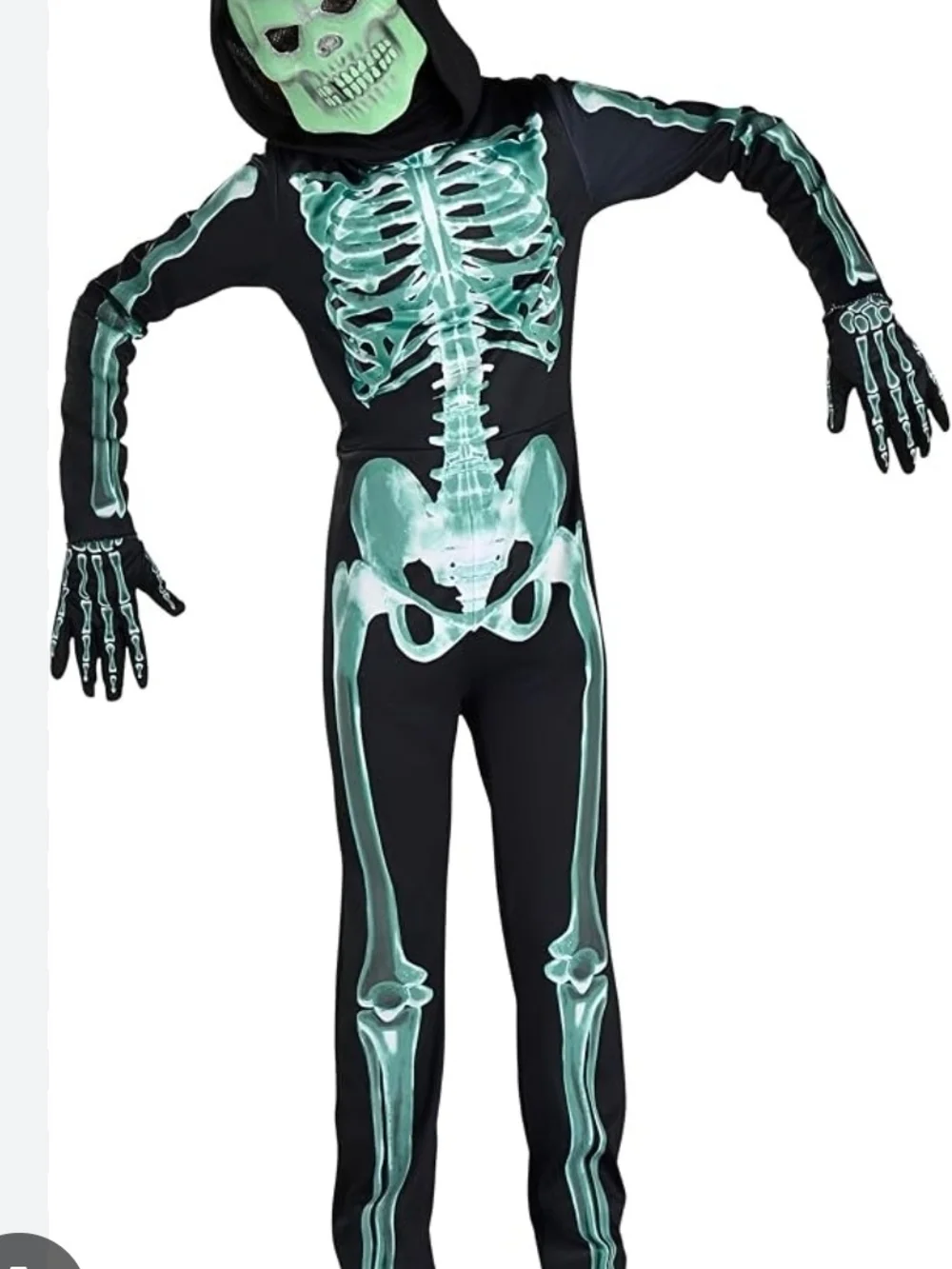 glow-in-the-dark skeleton small 4/6 child new Black & green skeleton co Jumpsuit